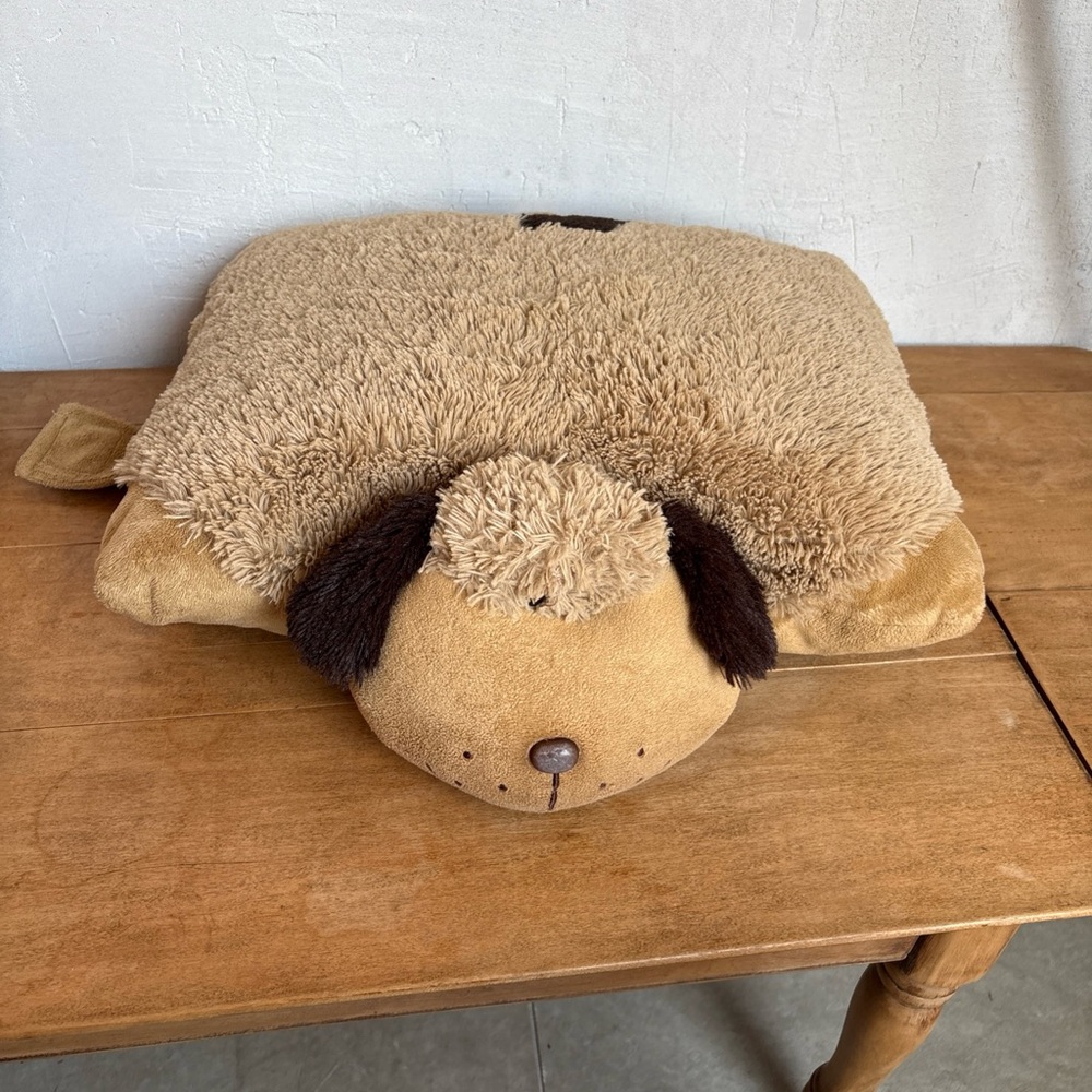 Animal Tan and Brown Stuffed Dog Pillow pet